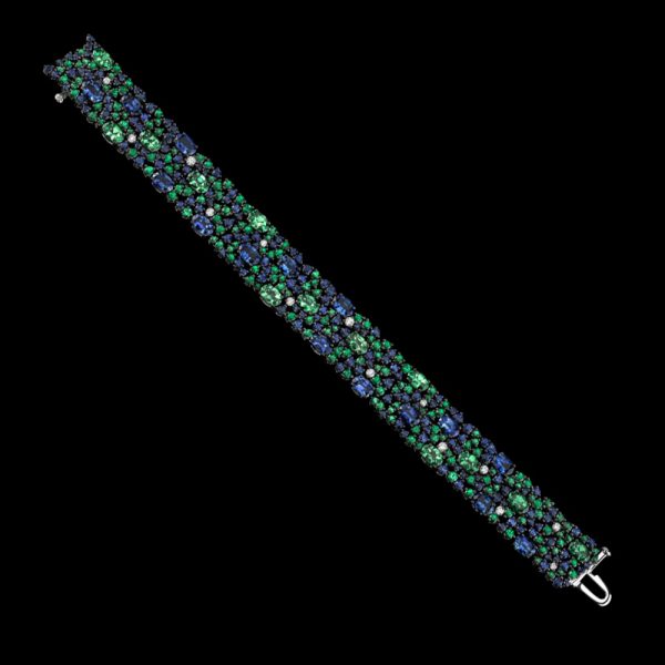 Robert Procop 18k White Gold Tsavorite Garnet Sapphire and Diamond