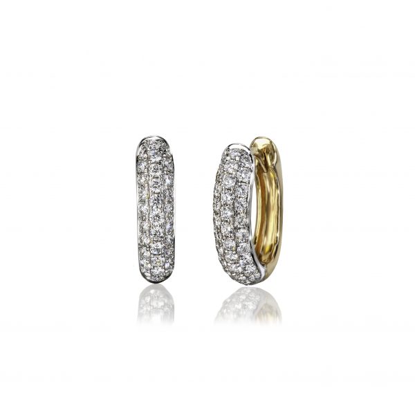 Pave Set Diamond Hoop Earrings