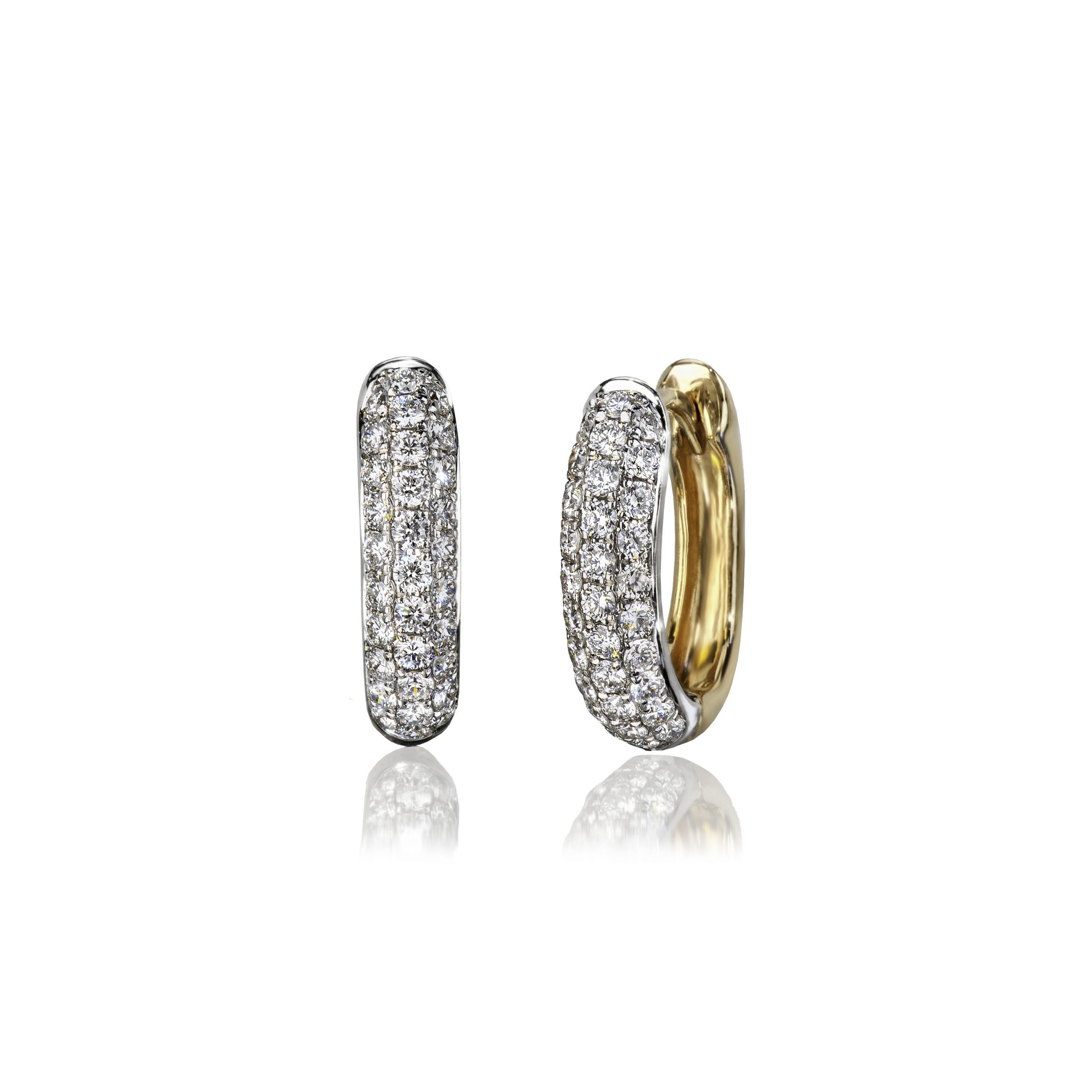 Pave Set Diamond Hoop Earrings