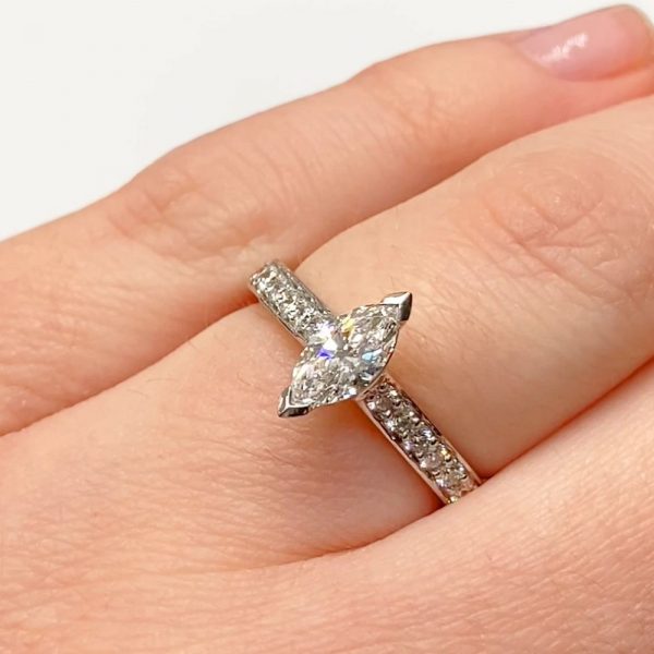 Marquise Diamond Ring with Diamond Band