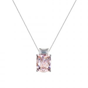 cushion cut morganite pendant
